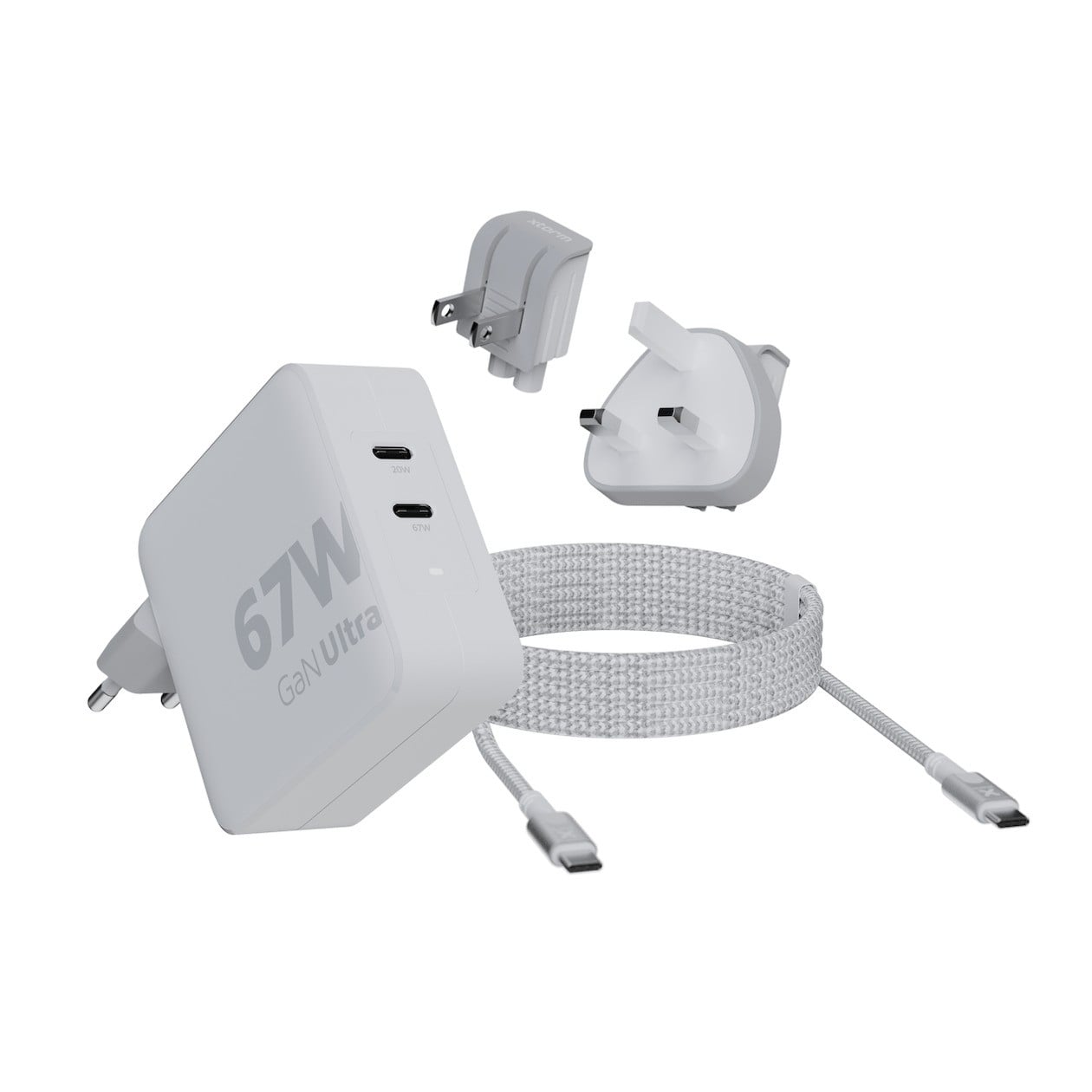 Xtorm GaN-Ultra Travel Charger 67W USB-C PD met kabel Wit
