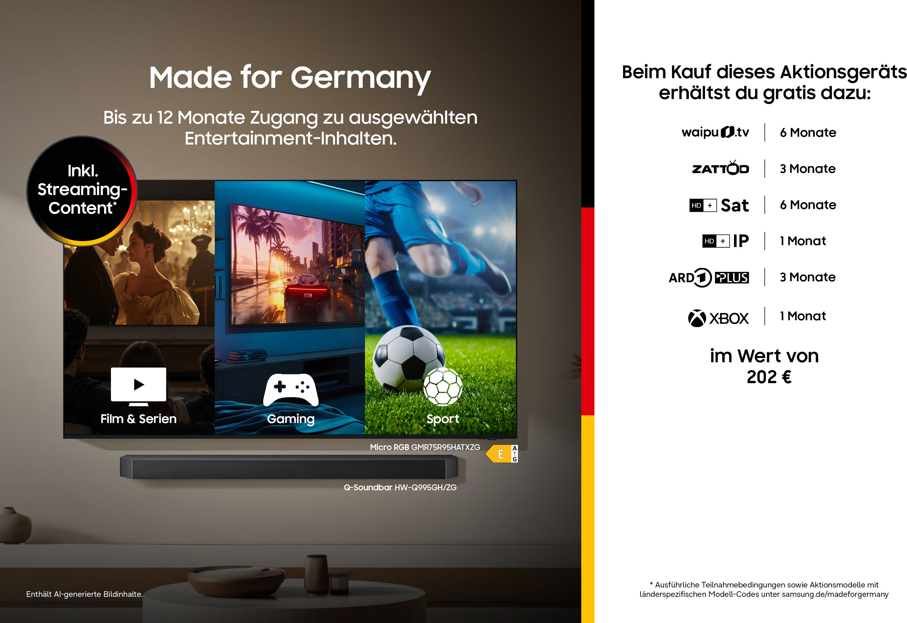 Samsung Mini-LED-Fernseher "GU55M70HAU", Energieeffizienz: F, schwarz (titan schwarz), 55 ″, Fernseher, Mini-LED HDR, Pure Spectrum Color, Dynamik Sound Pack, bis 144Hz, Mini-LED-Fernseher