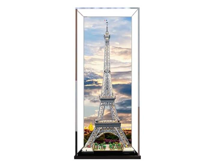 Acryl-Vitrine für Lego 10307 Paris Eiffelturm, 3 mm staubdichte Schaukasten, Vitrine kompatibel mit Lego 10307 (Modell nicht im Lieferumfang enthalten) (Hintergrundbild A)