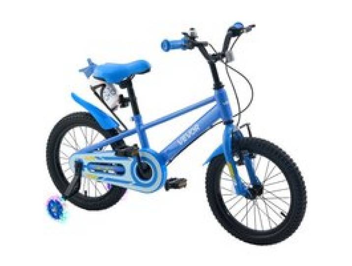 VEVOR Kinderfahrrad für 4-7 Straßenfahrrad 16 Zoll mit Stützrädern Blau, Kinderrad für Jungen & Mädchen, aus Kohlenstoffstahl, BMX-Stil, Doppelbremsen, Sattel & Lenker Verstellbar, Getränkehalter