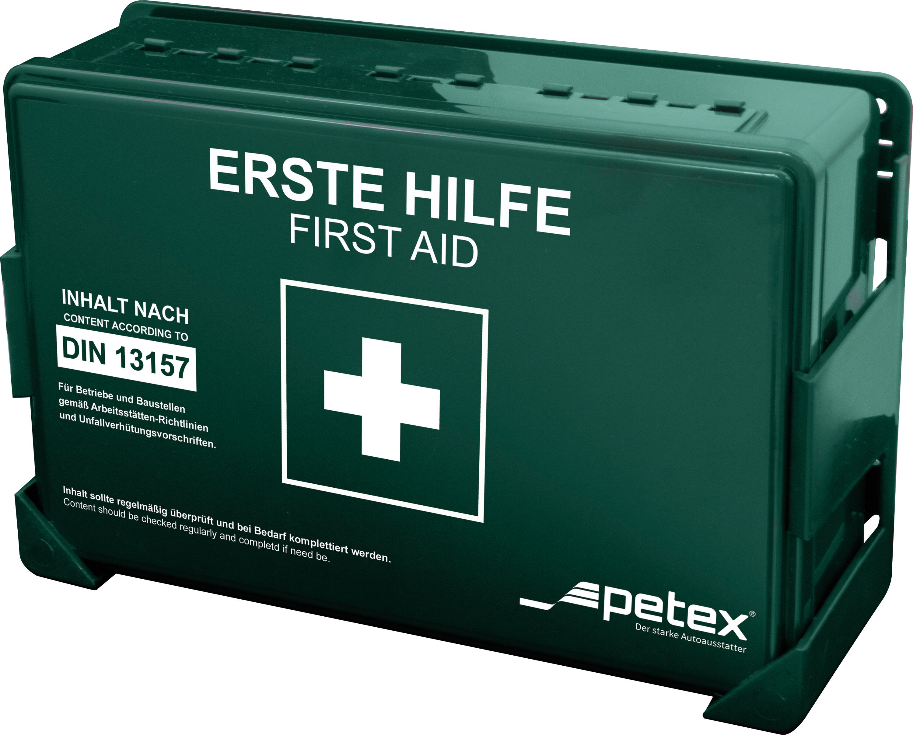 Petex Verbandkasten Betriebsverbandkasten Din 13157:2021 Inkl. Wandhalterung 43924213