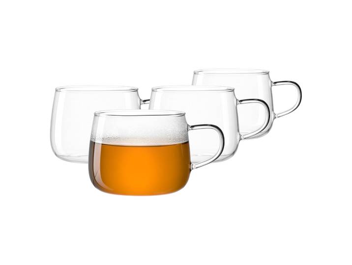 Tasse LEONARDO Teetassen Tè Per Te 450 ml 4er Set transparent , bunt (transparent), Glas, Trinkgefäße, Tasse