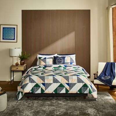 Lacoste Signature 3-Piece Reversible Cotton Comforter Set