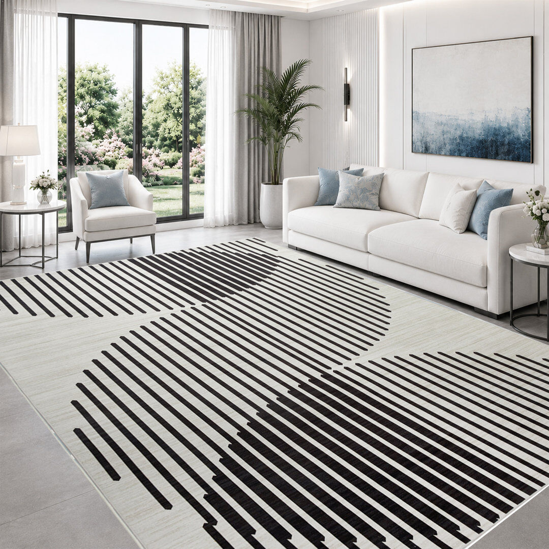 East Urban Home Modern Abstract Area Rug for Living Room, Bedroom, Dining Room, and Home Office – Soft Indoor Accent Rug Jett Runner 80 x 300 cm