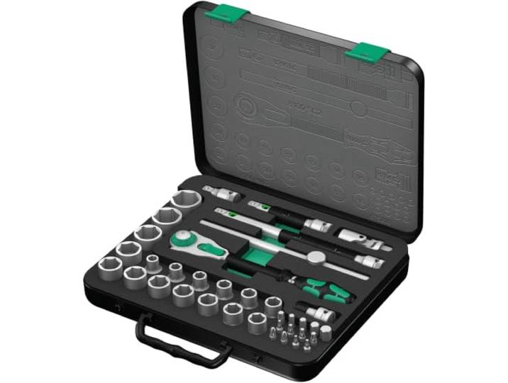 Wera 05003645001 8100 SC 2 Jeu cliquet Zyklop Speed à carré 1/2“\, métrique\, 37 pièces