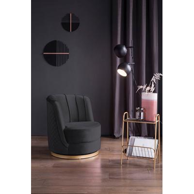 Drehsessel SALESFEVER "Komfortabler Drehsessel mit Stil", schwarz, B:68cm H:77cm T:57cm, Samt (100% Polyester), Metall, Sessel, Drehsessel, 360 Drehfunktion