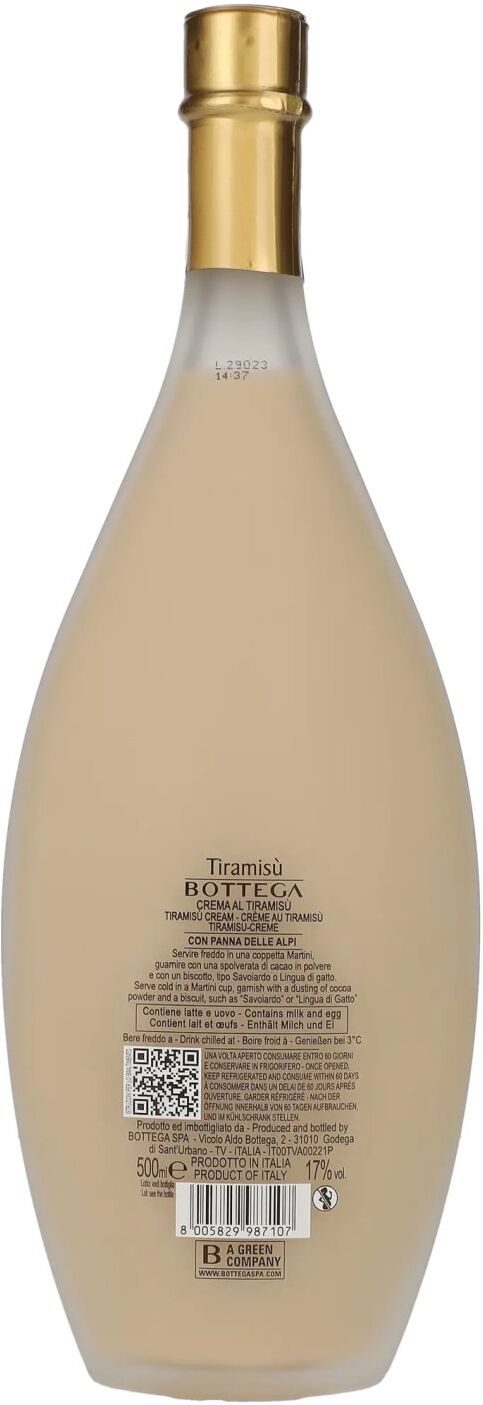 Bottega Crema al TIRAMISÙ Cream Liqueur 17% Vol. 0,5l