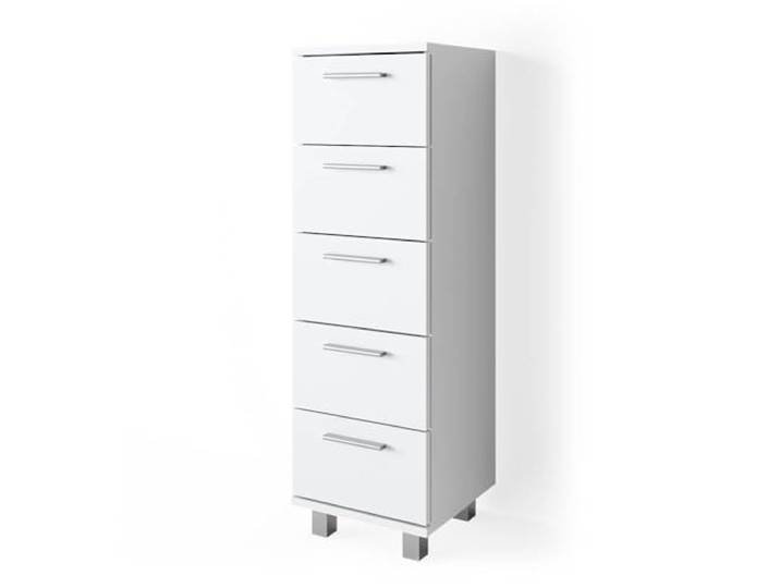 Vicco Badschrank Ilias, Weiß, 30 x 95 cm 5 Schubladen · Schmale Bauweise · Für Pflegeprodukte & Badutensilien · Übersichtliche Aufbewahrung
