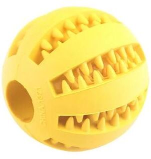 Uplifted Finds Interactive IQ Treat Dispensing Dental Ball yellow 2.36 In