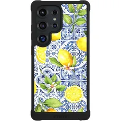 Nivocase Hülle für Samsung Galaxy S25 Ultra Stossfeste Handyhülle NIVOmax Case Schwarz Griechenland Muster (Samsung Galaxy S25 Ultra), Smartphone Hülle, Schwarz