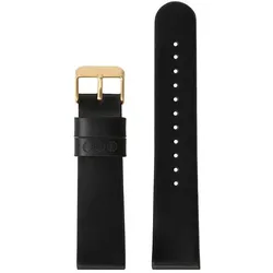 Komono Strap 20 (20 mm, Edelstahl, italienisches Leder), Uhrenarmband, Schwarz