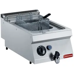 Gas Friteuse, Becken in "Y" Form, 7 Liter, externer Brenner -TOP- (G17/F74T-N)