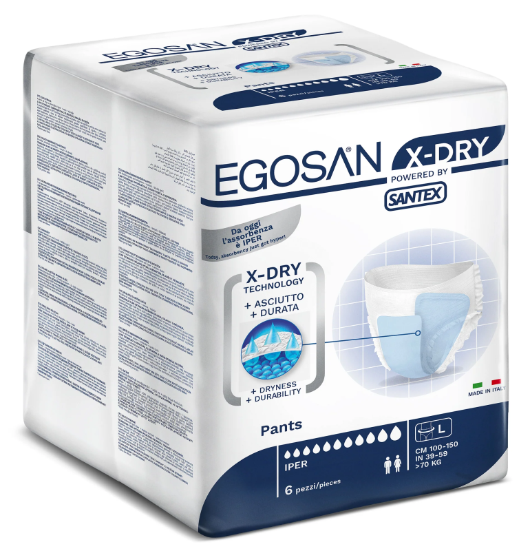 Egosan Pants X-Dry Large - 6 paquets de 6 protections