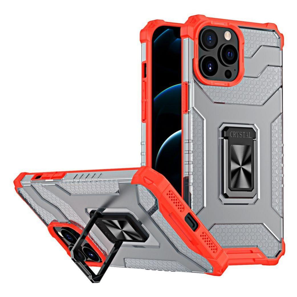 Hurtel Crystal Ring Case robuste Kickstand TPU/PC Panzer Handyhülle Hard Case für iPhone 13 Pro rot (Apple iPhone 13 Pro) (1404978613)