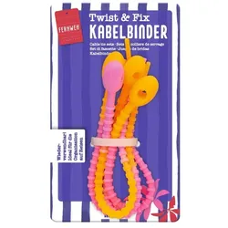 Moses Fernweh Twist & Fix Kabelbinder Neon pink-orange