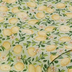 Baumwollstoff Lemon "Mona", grün-color