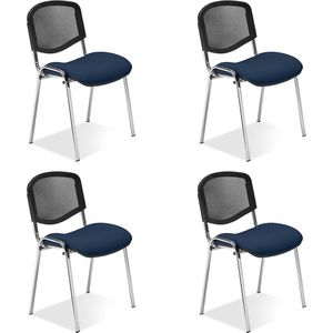 Nowy-Styl Besucherstuhl Iso Ergo Mesh stapelbar, blau/schwarz, 10 Stück