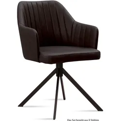 ARMLEHNSTUHL (8er-Set) Durva 58x81x60 Schwarz/Espresso