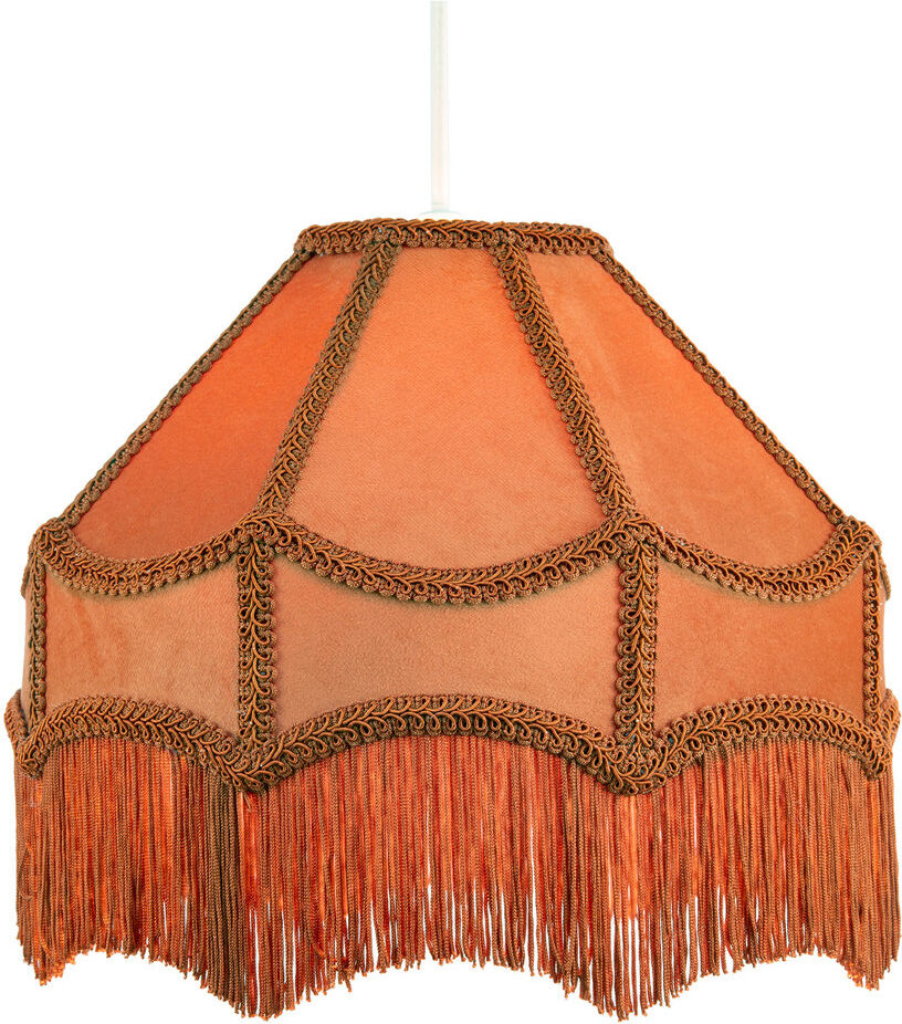 Lark Manor Empire Velvet Lamp Shade ( No Direct Attachment Method ) Orange 19cm H x 30cm W x 30cm D
