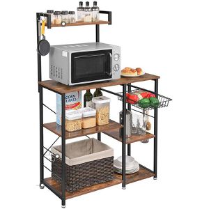 Vasagle Küchenregal KKS35X, vintage braun, mit Arbeitsplatte, 90 x 132 x 40cm