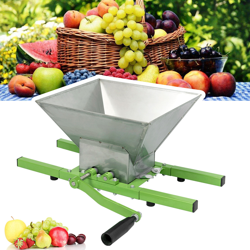 LZQ Fruitmolen en fruitpers met handaandrijving, 7L, RVS