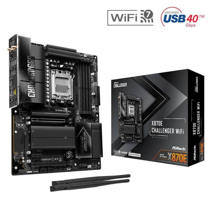 ASRock X870E Challenger WiFi AM5 ATX moederbord met HDMI en USB-C voor AMD Socket AM5 (Ryzen Zen4)