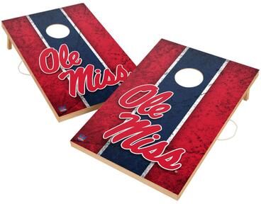 Skip's Garage Vintage Mississippi Ole Miss Rebels 2x4 Tailgate Cornhole Boards