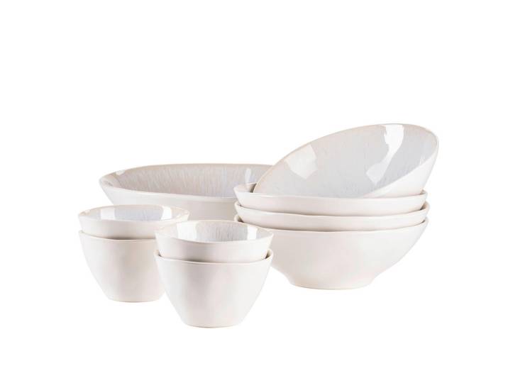 Mäser Schüsselset, Weiss, Keramik, 9-teilig, rund, 26x7.5x26 cm, Geschirr, Schalen & Schüsseln, Sonstige Schüsseln