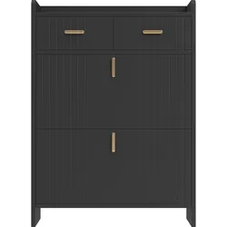 SCHUHSCHRANK Schmal mit 2 Klappfächern & Schubladen Modern