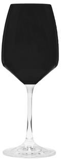 Classic Touch Set of 6 Black Wine Glasses with Clear Stem