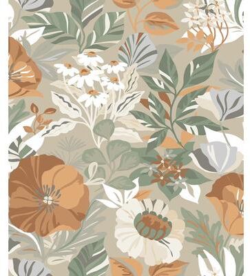RoomMates Poppy Fields Linen Peel and Stick Wallpaper