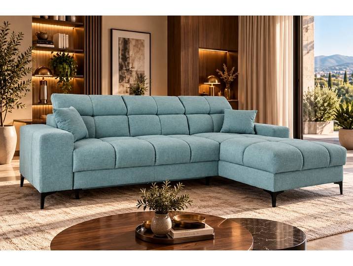 Ecksofa LUNA Stoff grau