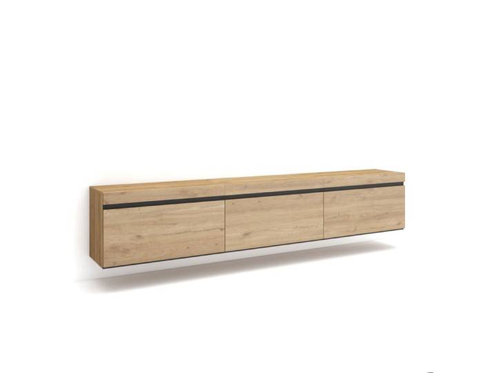 Meuble TV Banc Télé 240x35x45 cm Suspendu Mural Chêne RF3600