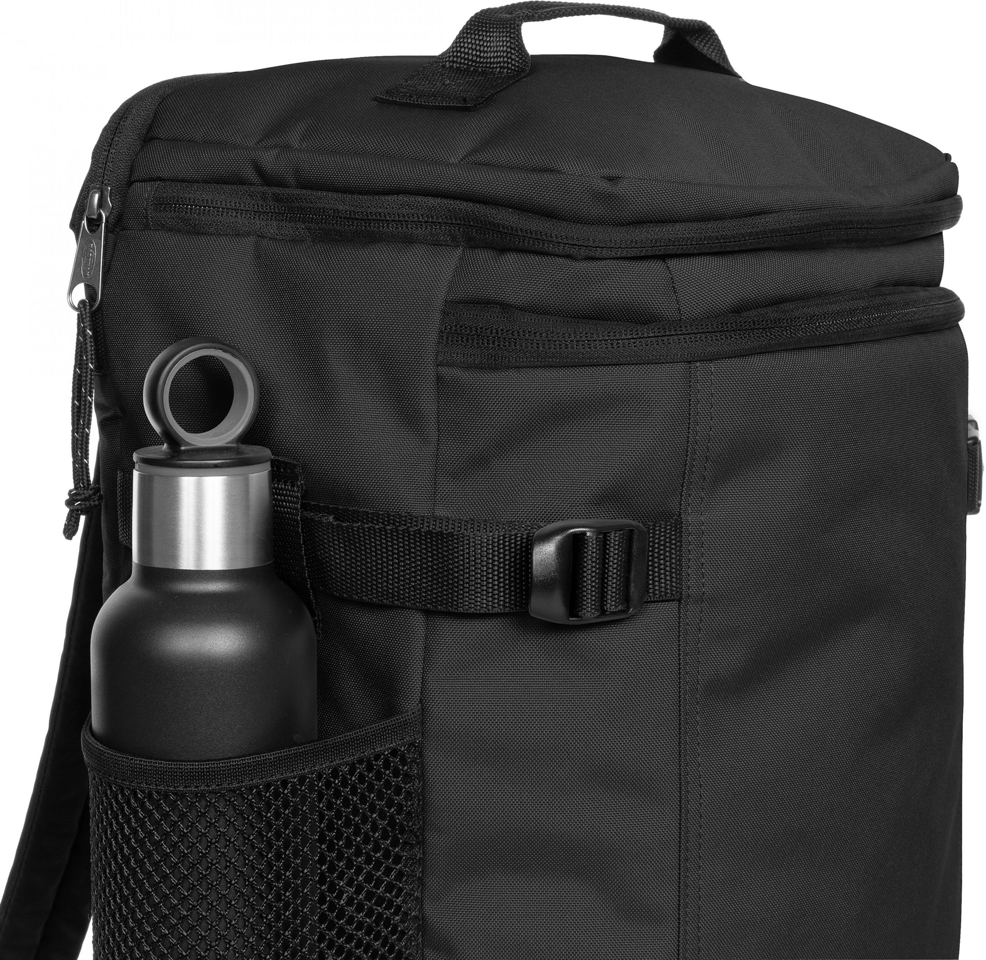 Freizeitrucksack EASTPAK "CARRY PACK", Damen, Gr. B/H/T: 29cm x 53cm x 21cm, schwarz, Polyester, unifarben, Rucksäcke Freizeitrucksack, Rucksack, Sporttasche, Reisetasche mit 17"Laptopfach & Flaschenhalter schwarz B/H/T: 29cm x 53cm x 21cm