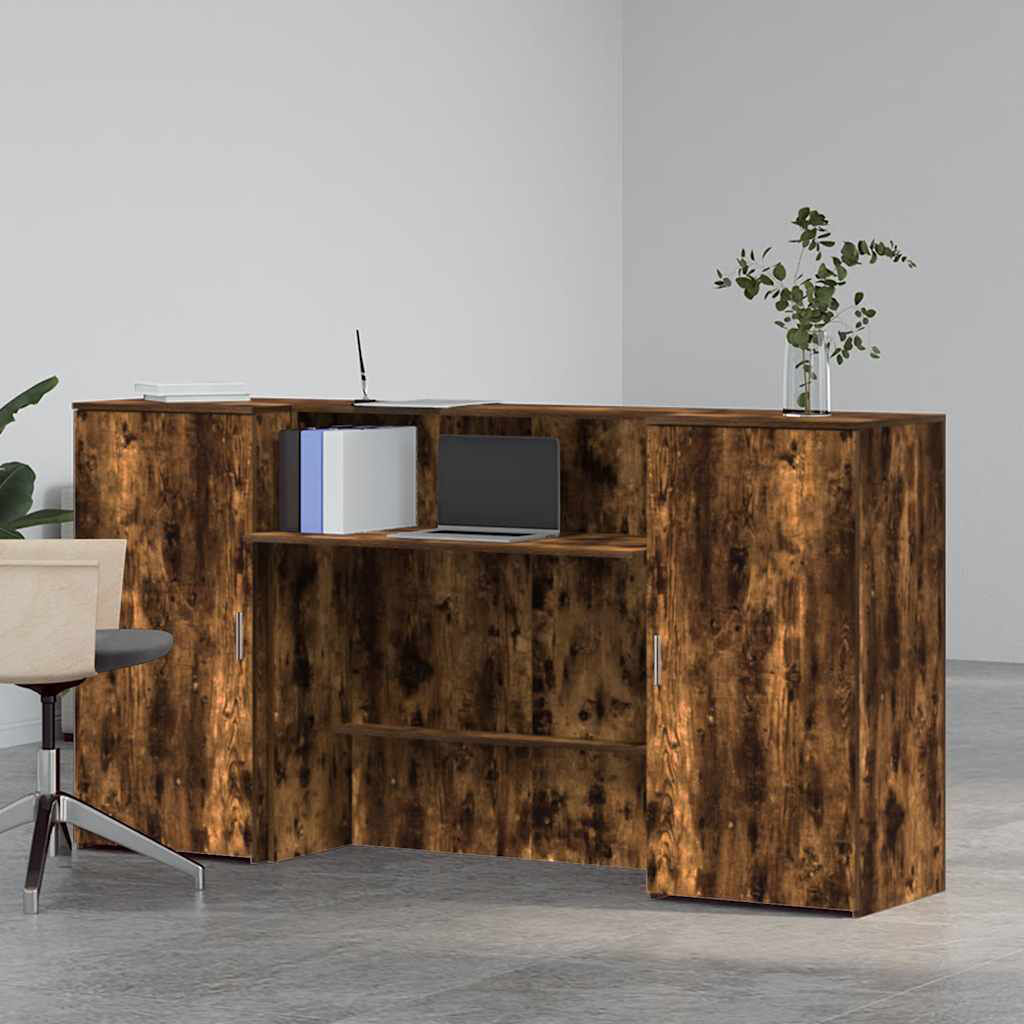 Latitude Run Baki Standing Desk Smoked Oak 103.5cm H x 200cm W x 50cm D