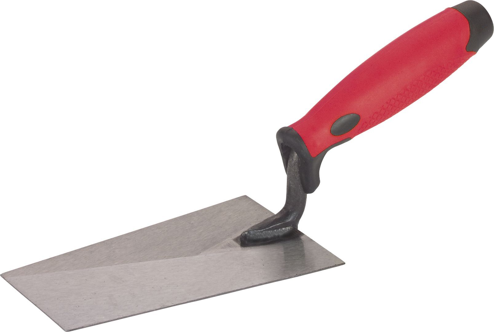 TRIUSO Berner Putzkelle, gerader Hals, schwanenhals, 2K-Griff, schwarz-rot, Blattlänge 140 mm