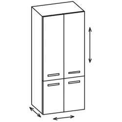 Artiqua 400 Variabler Midischrank, Stahlgrau, 400-MVT-1-60-7142-88 400-MVT-1-60-7142-88