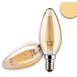 ISOLED LED Deko-Filament Kerzenform VINTAGE LINE C35 CANDELBULB, E14, 4W 2200K 210lm 360°, dimmbar, Glas Amber ISO-113324