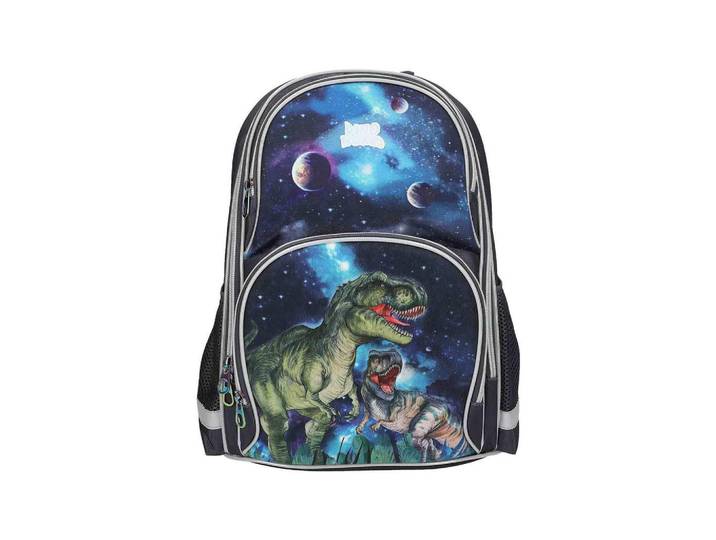 Depesche Germany Schulrucksack Galaxy Dino World grau-grün 16 x 33 cm, Grau, Grün, 33x16 cm, unisex, Füttern, Kindergartenzubehör