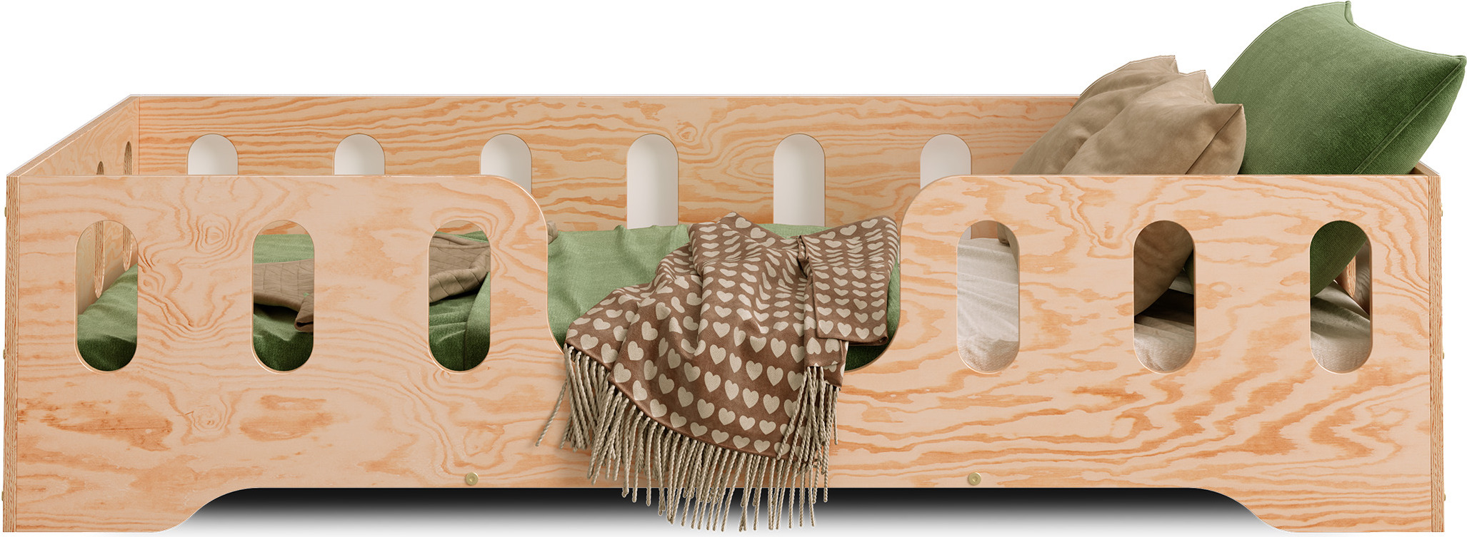smartwood TILA 2 Kinderbett 80x160 mit verschiedenen Einstiegsmöglichkeiten - mit Lattenrost und Rausfallschutz - Montessori Holz-Kinderbett für Jungen und Mädchen - Naturholz 80x160cm