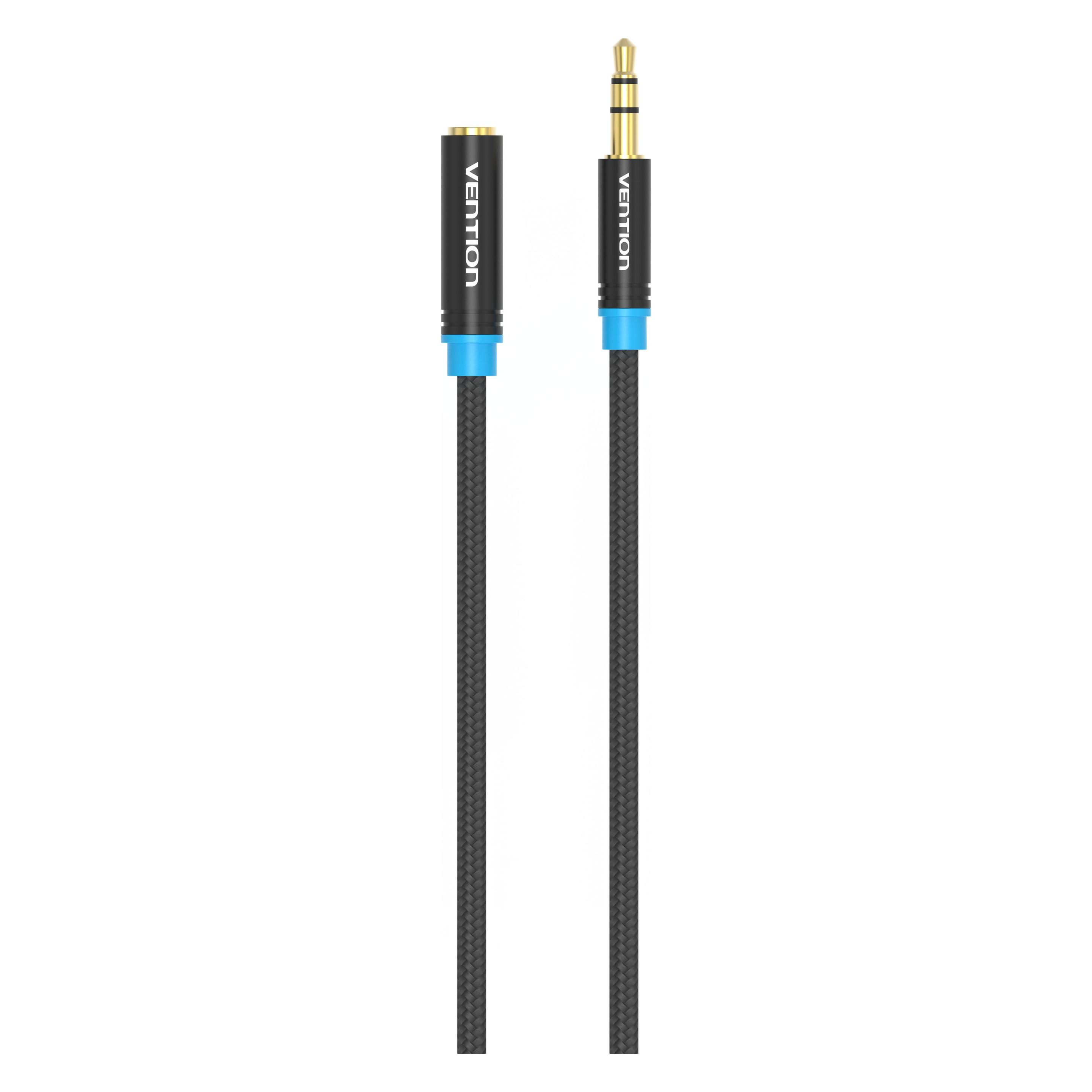 Vention Braided 3.5mm Audio Extender 1m VAB-B06-B100-M Black (1 m, AUX Kabel) (VAB-B06-B100-M)