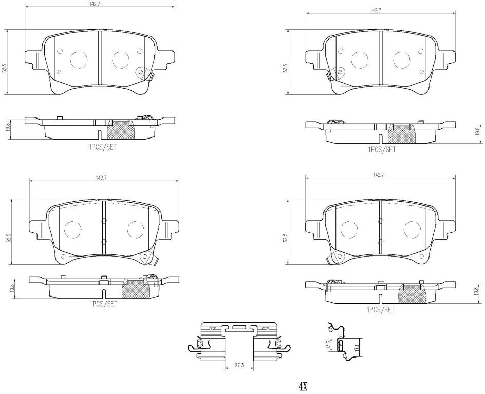 Bremsbelagsatz BREMBO P 37 029
