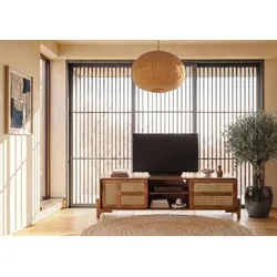TV-Board Mango/Seegras 180x40x50 hellbraun lackiert MIZUMI #106