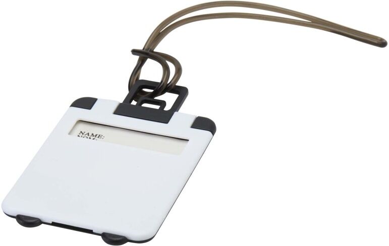 Étiquette à bagage personnalisable en ABS Traveler blanc
