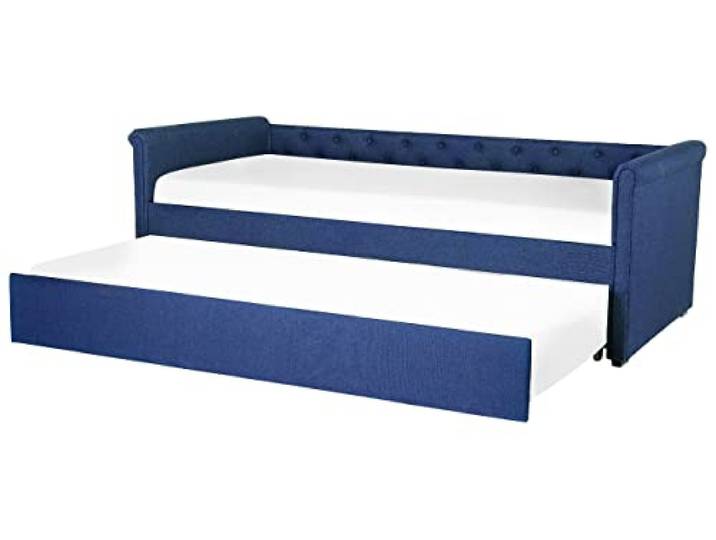 Elegantes Tagesbett ausziehbar Polsterung marineblau Leinenoptik Libourne
