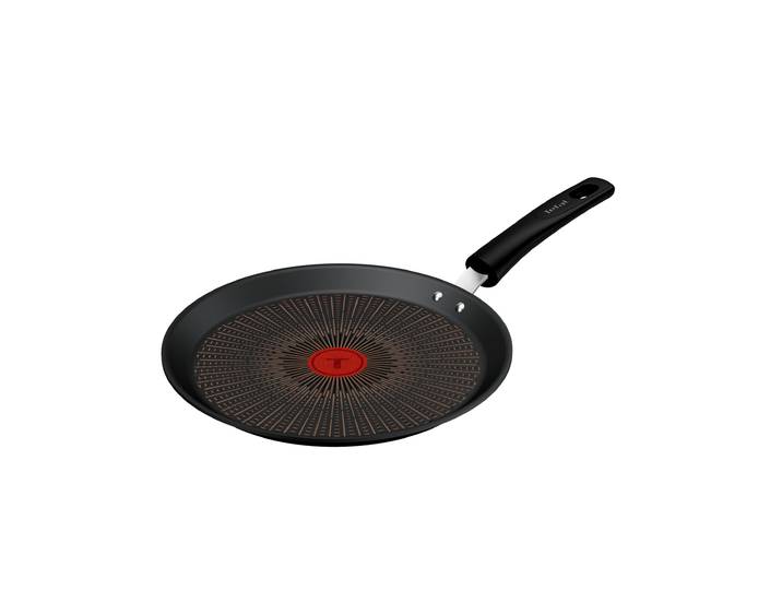 Crêpepfanne TEFAL Experience Unbreakable , schwarz, B:26,4cm H:8,2cm L:43,4cm Ø:25cm, Pfannen, Crêpepfanne, FusionCore Antihaftversiegelung, Induktion, Temperaturanzeiger, Topseller