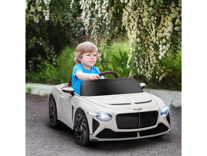 HOMCOM Bentley Bacalar Blanc Enfant 12V Télécommande 2,4G