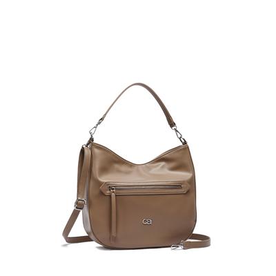 Schultertasche "Softy", Damen, Gr. B/H/T: 34cm x 30cm x 9cm onesize, grau (taupe), Lederimitat, COLLEZIONE ALESSANDRO, Taschen Schultertasche, aus tierfreiem, soften Luxusmaterial