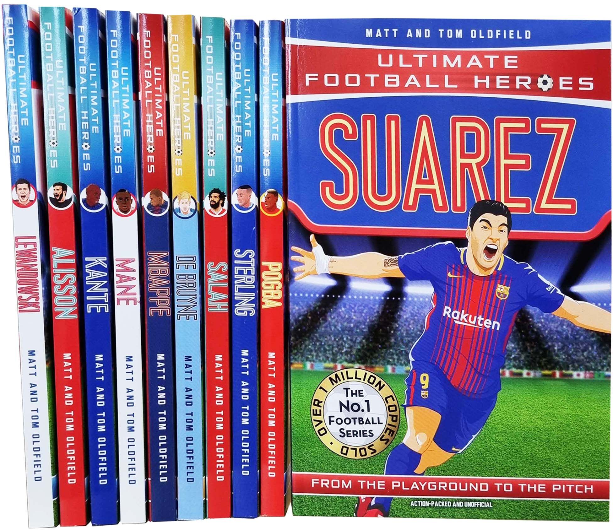 Dino Books Ultimate Football Heroes Series 2 Collection 10 Books Set Suarez, Pogba, Sterling, Salah, Mbappe, Mane, Kante, Alisson and MORE