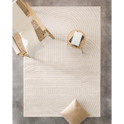 Outdoorteppich WECON HOME "Bacalar", creme beige, B:80cm H:5mm L:150cm, Polypropylen, Teppiche, Outdoorteppich, Innen & Außen, robust, pflegeleicht, 3D-Optik, wetterfest, waschbar